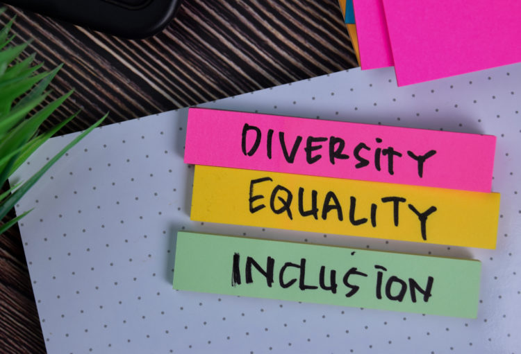 Diversity Equality Inclusion write on a sticky note